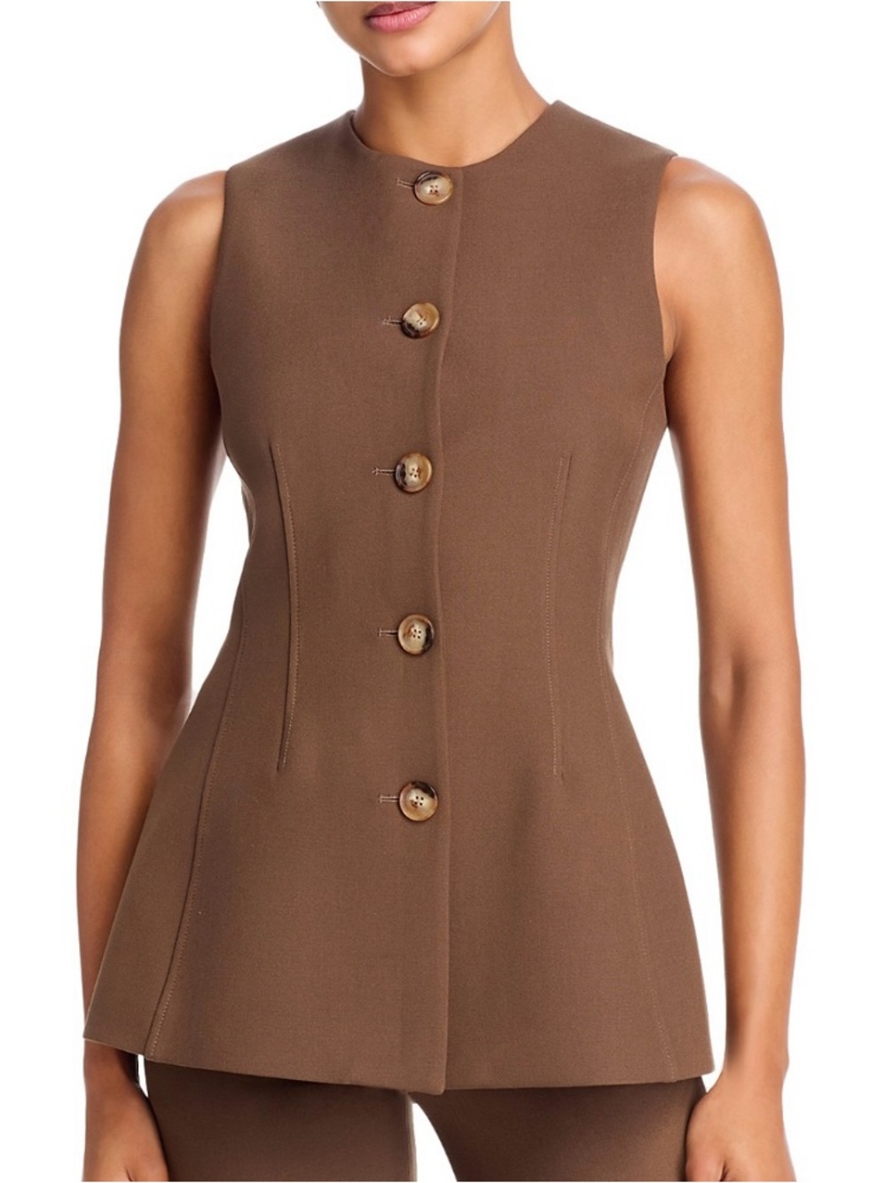 VERONICA BEARD Jessup Vest Dark Brown Sleeveless🌸